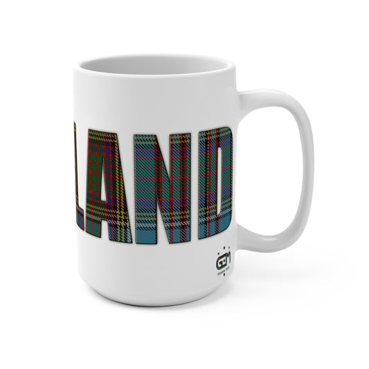 Scotland Lettering Tartan Mug 15oz, Anderson Tartan