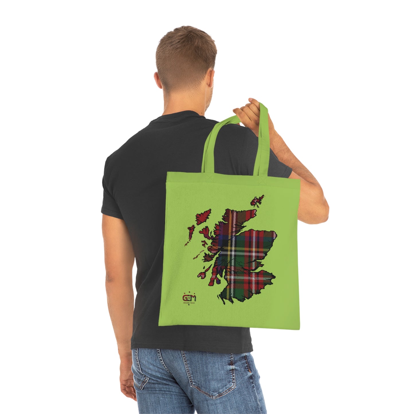 Reversible Scotland Tartan Map Cotton Tote Bag - Stewart Royal Tartan