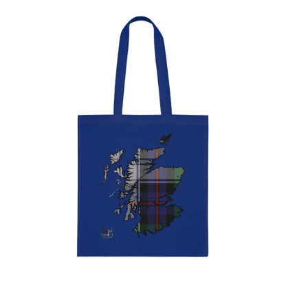 Reversible Scotland Tartan Map Cotton Tote Bag - Argyle Dress Tartan