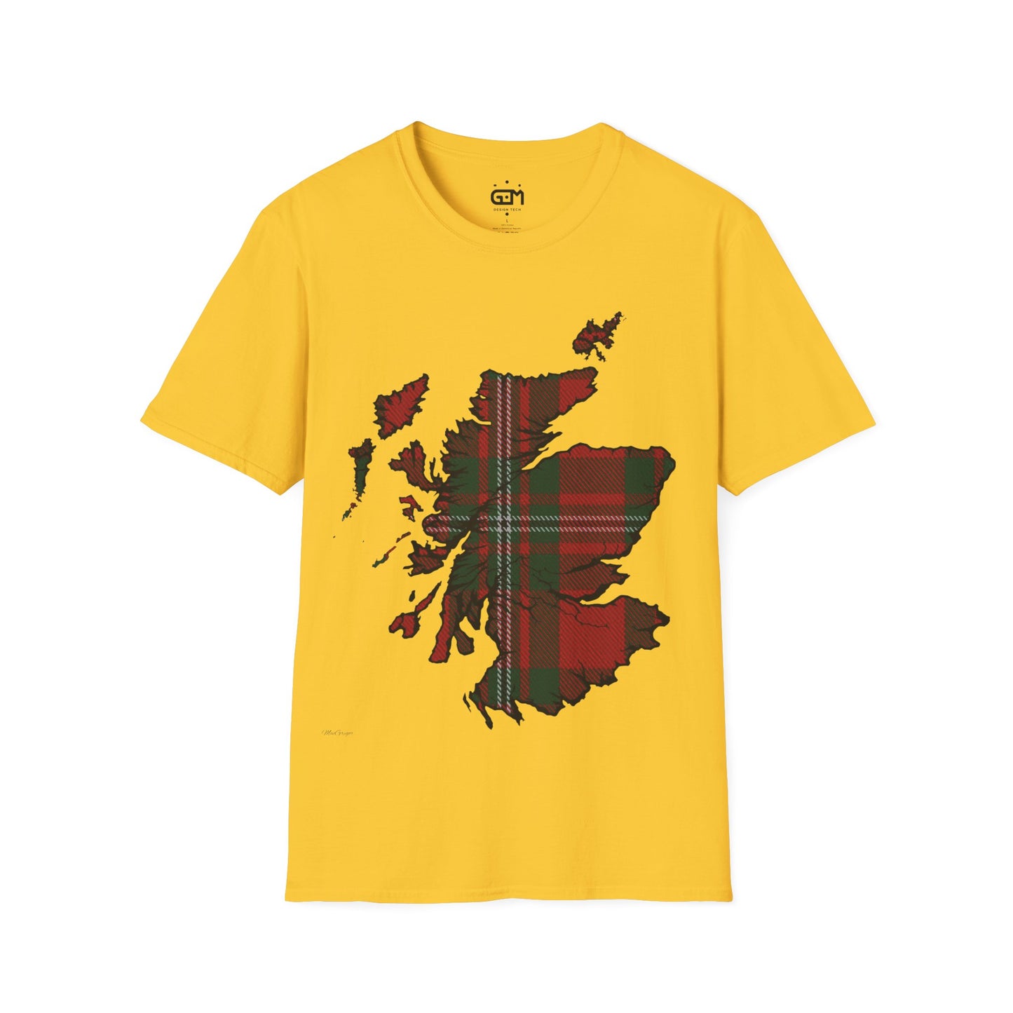 Scotland Tartan Map Softstyle Unisex T-Shirt, MacGregor Tartan, Various Colours