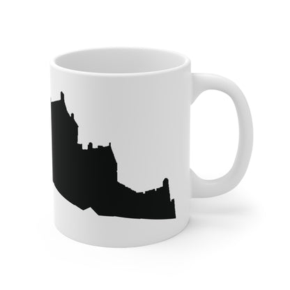 Edinburgh Castle Silhouette Art Mug, White