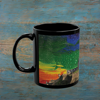 Edinburgh Castle Pride Rain Sky Photo Mug, Black