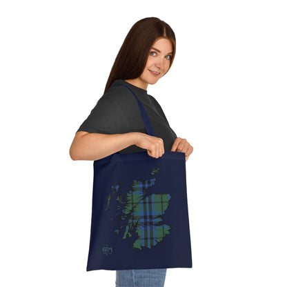 Reversible Scotland Tartan Map Cotton Tote Bag - Keith Tartan