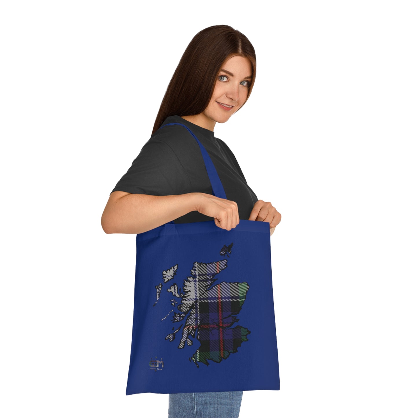 Reversible Scotland Tartan Map Cotton Tote Bag - Argyle Dress Tartan