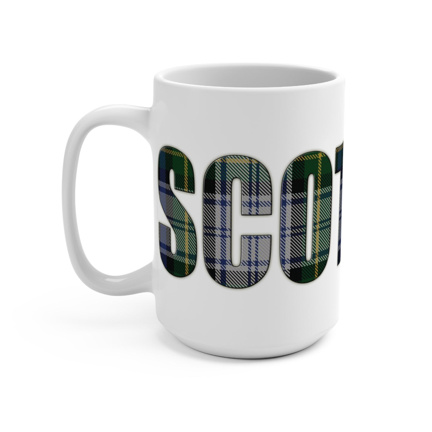 Scotland Lettering Tartan Mug 15oz, Gordon Dress Tartan