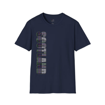 Scotland Lettering Tartan Softstyle Unisex T-Shirt, Argyle Dress Tartan Tee