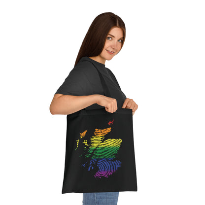 Scotland Pride Fingerprint Map Cotton Tote Bag