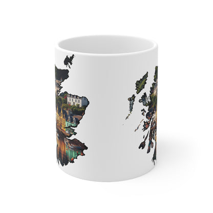 Portree Isle of Skye Scotland Map Mug, Coffee Cup, Tea Cup, Scottish Art, Scottish Landmark, Scenery, Nature, White