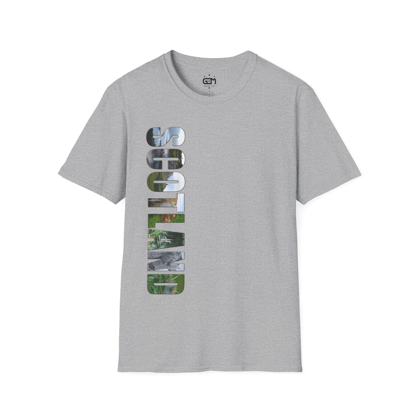 Scotland Photo Lettering Softstyle Unisex T-Shirt, Scottish Landmark Shirt