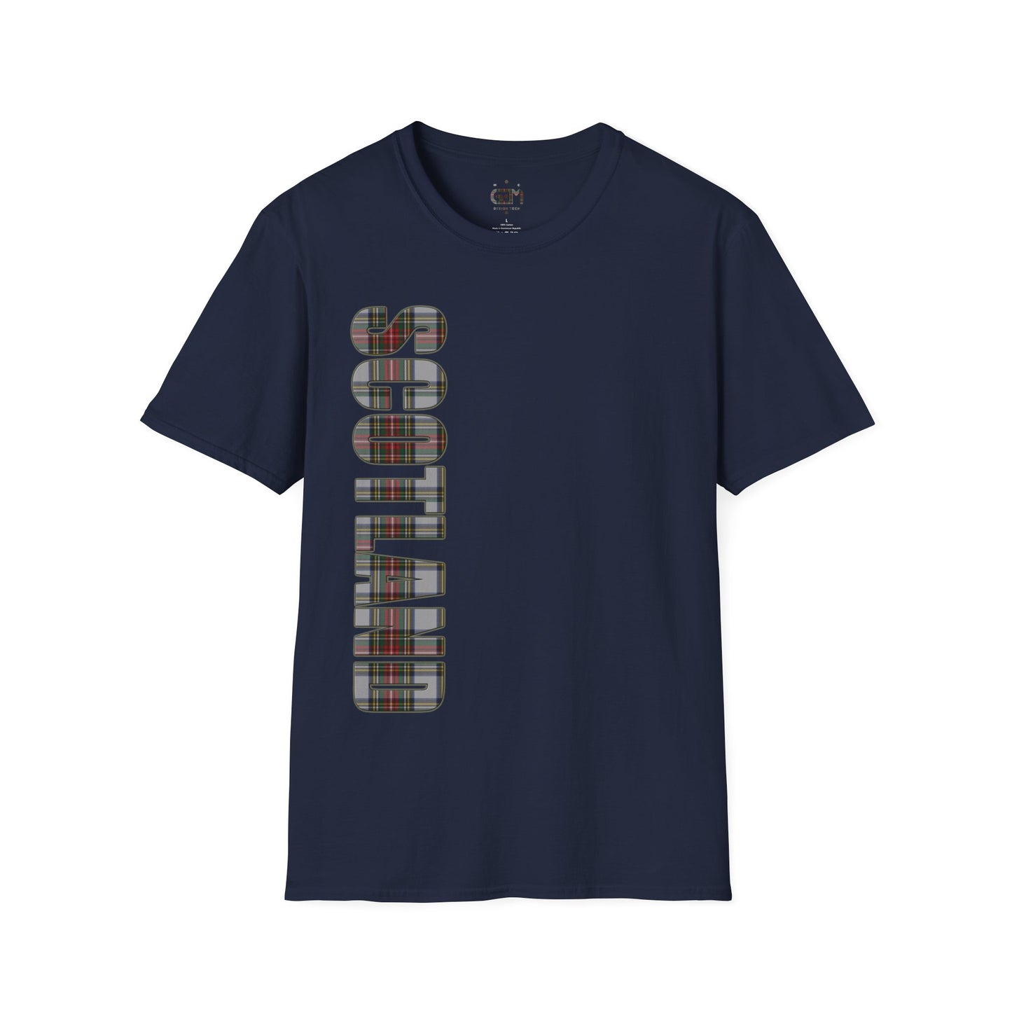 Scotland Lettering Tartan Softstyle Unisex T-Shirt, Stewart Dress Tartan Tee