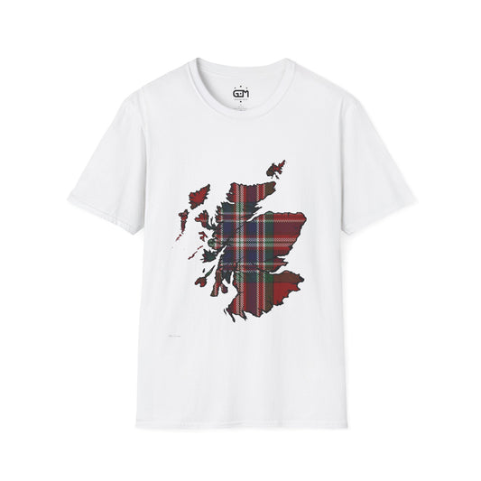 Scotland Tartan Map Softstyle Unisex T-Shirt - MacFarlane Tartan Tee