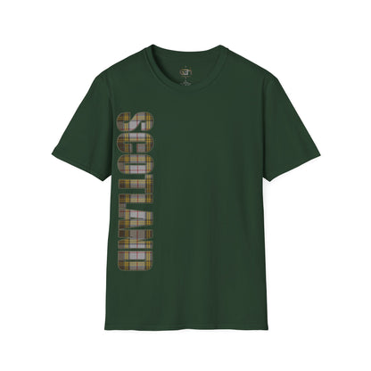 Scotland Lettering Buchanan Tartan Softstyle T-Shirt, Unisex Tee, Various Colours