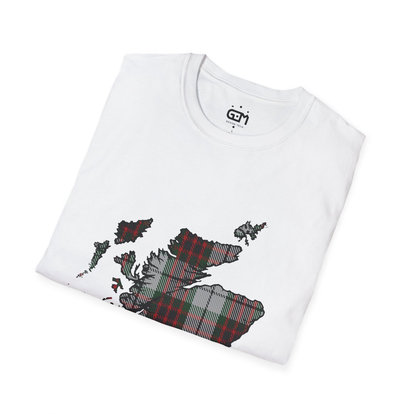 Scotland Tartan Map Softstyle Unisex T-Shirt - Fraser Dress Tartan Tee