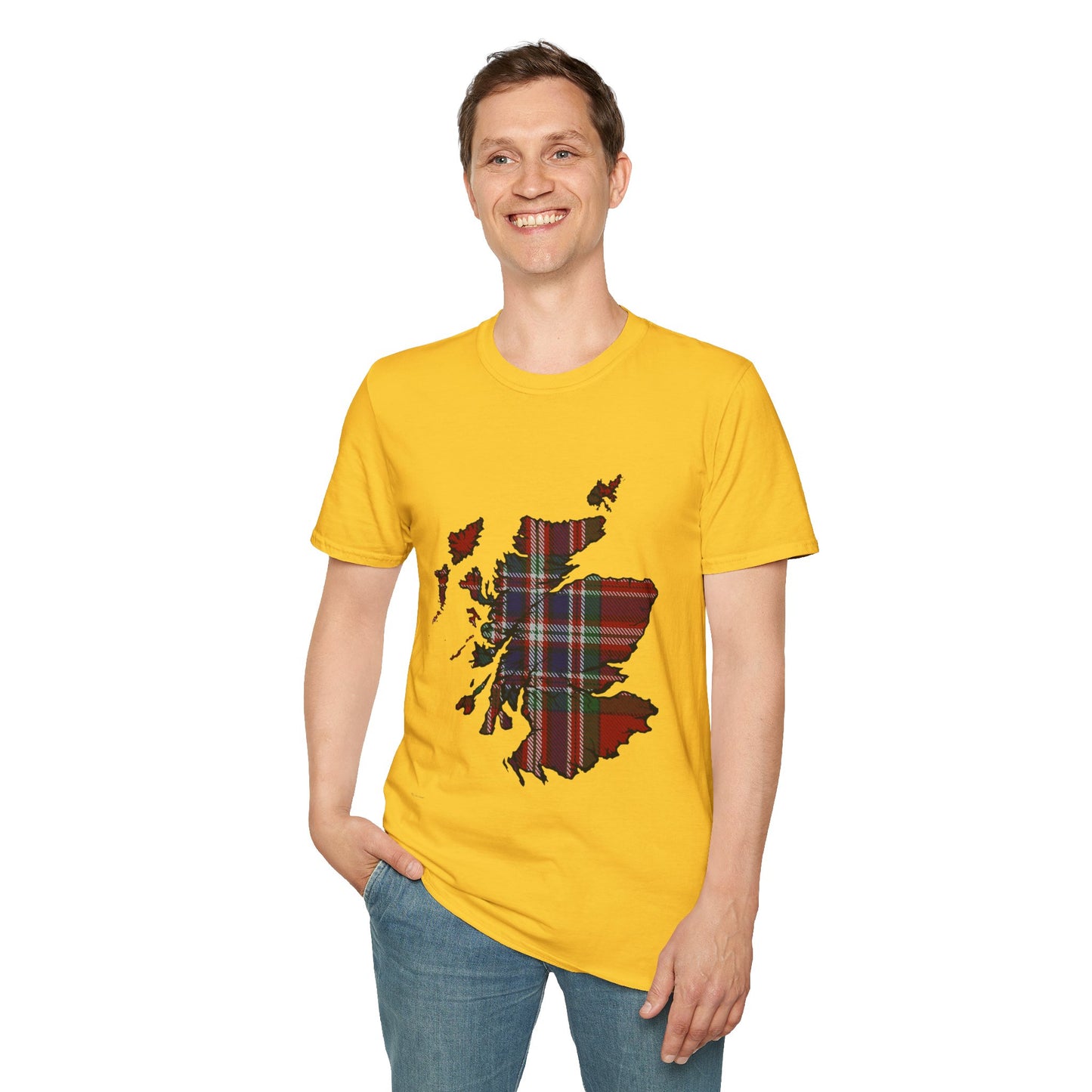 Scotland Tartan Map Softstyle Unisex T-Shirt - MacFarlane Tartan Tee