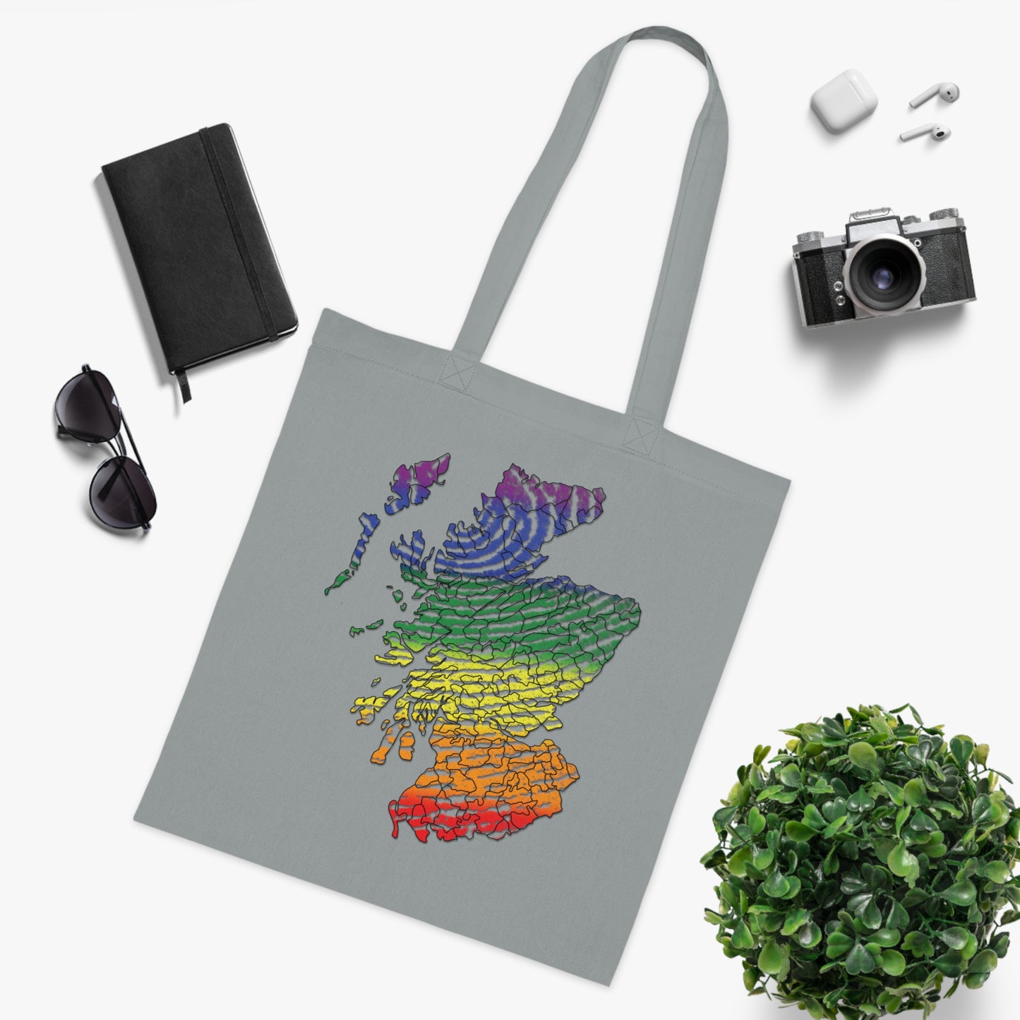 Scotland Pride Fingerprint Clan Map Cotton Tote Bag