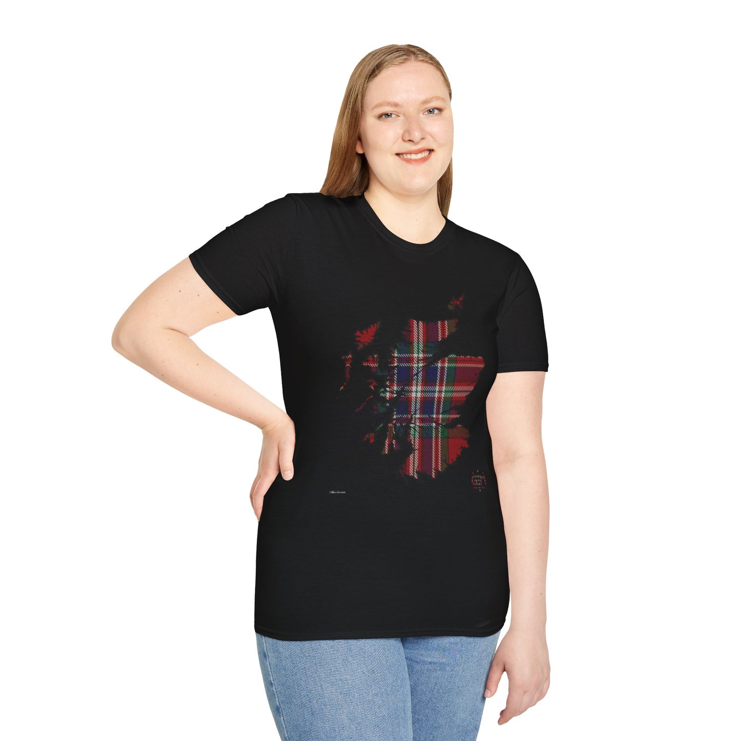 Tartan Scotland Map Softstyle Unisex T-Shirt - MacFarlane Tartan Tee