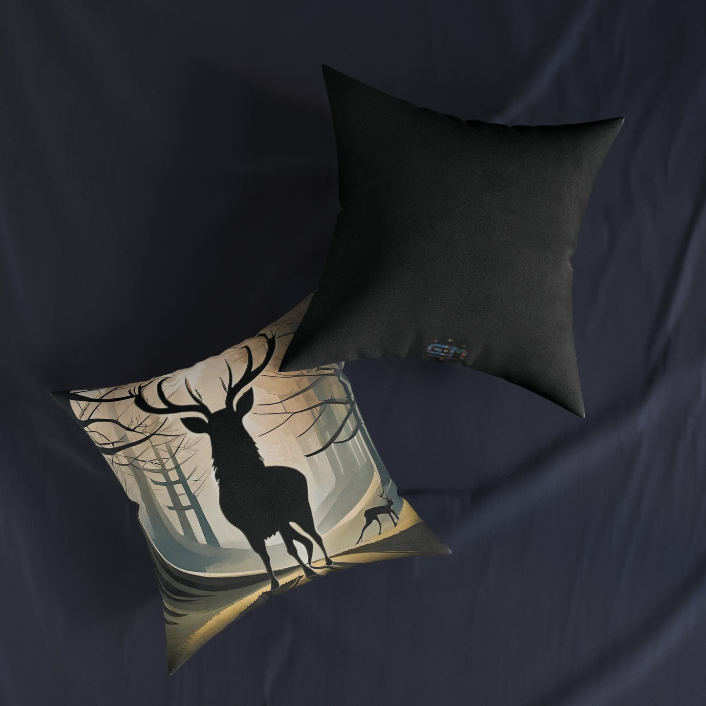 Stag Silhouette Square Cushion, Various Sizes