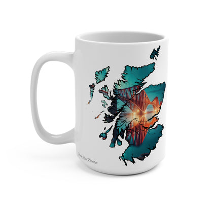 Scotland Map Mug 15oz, Forth Rail Bridge