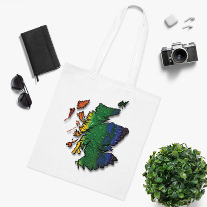 Scotland Pride Rain Map Cotton Tote Bag