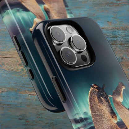 Kelpies Northern Lights Art Variant Phone Case, Scotland, Apple