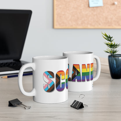 Scotland Lettering Pride Progress Mug, White