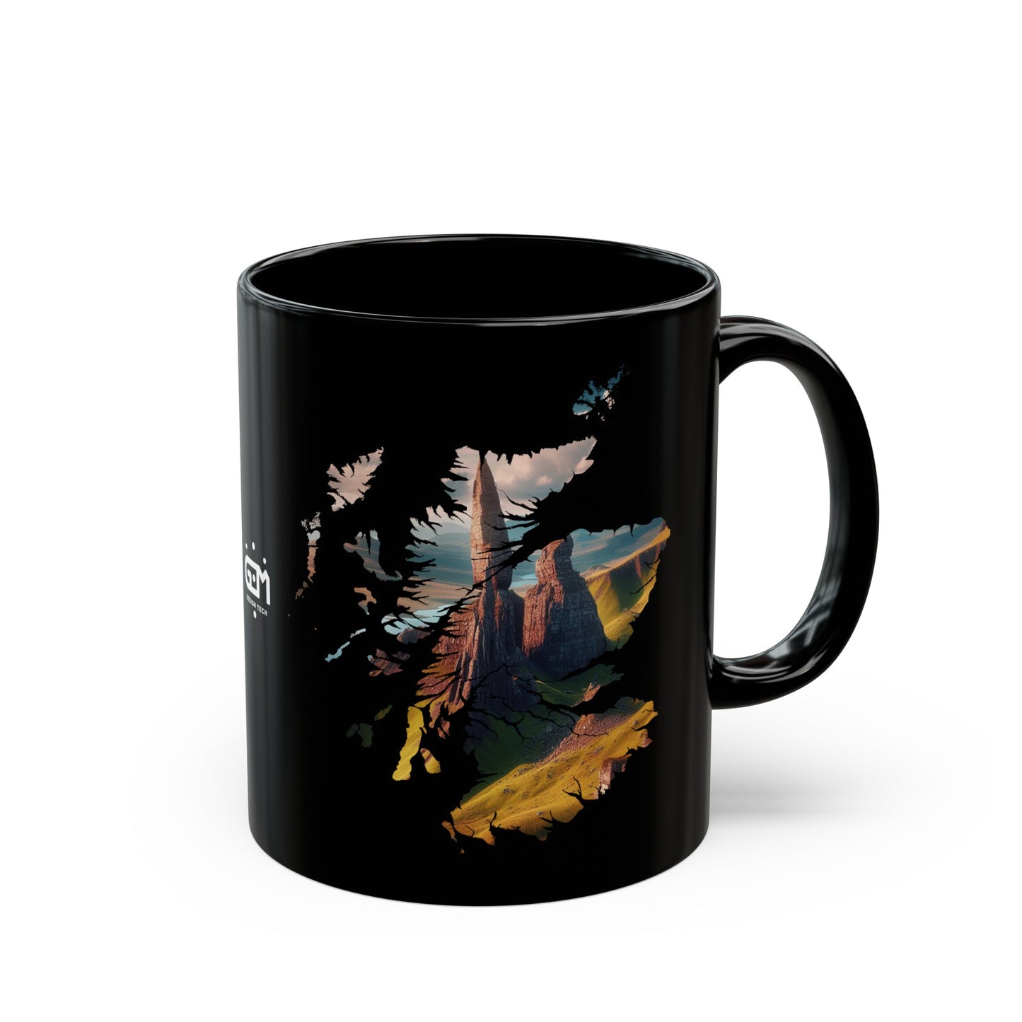 Old Man of Storr Isle of Skye Scotland Map Mug, Coffee Cup, Tea Cup, Scottish Art, Scottish Landmarks, Scottish Nature, Black