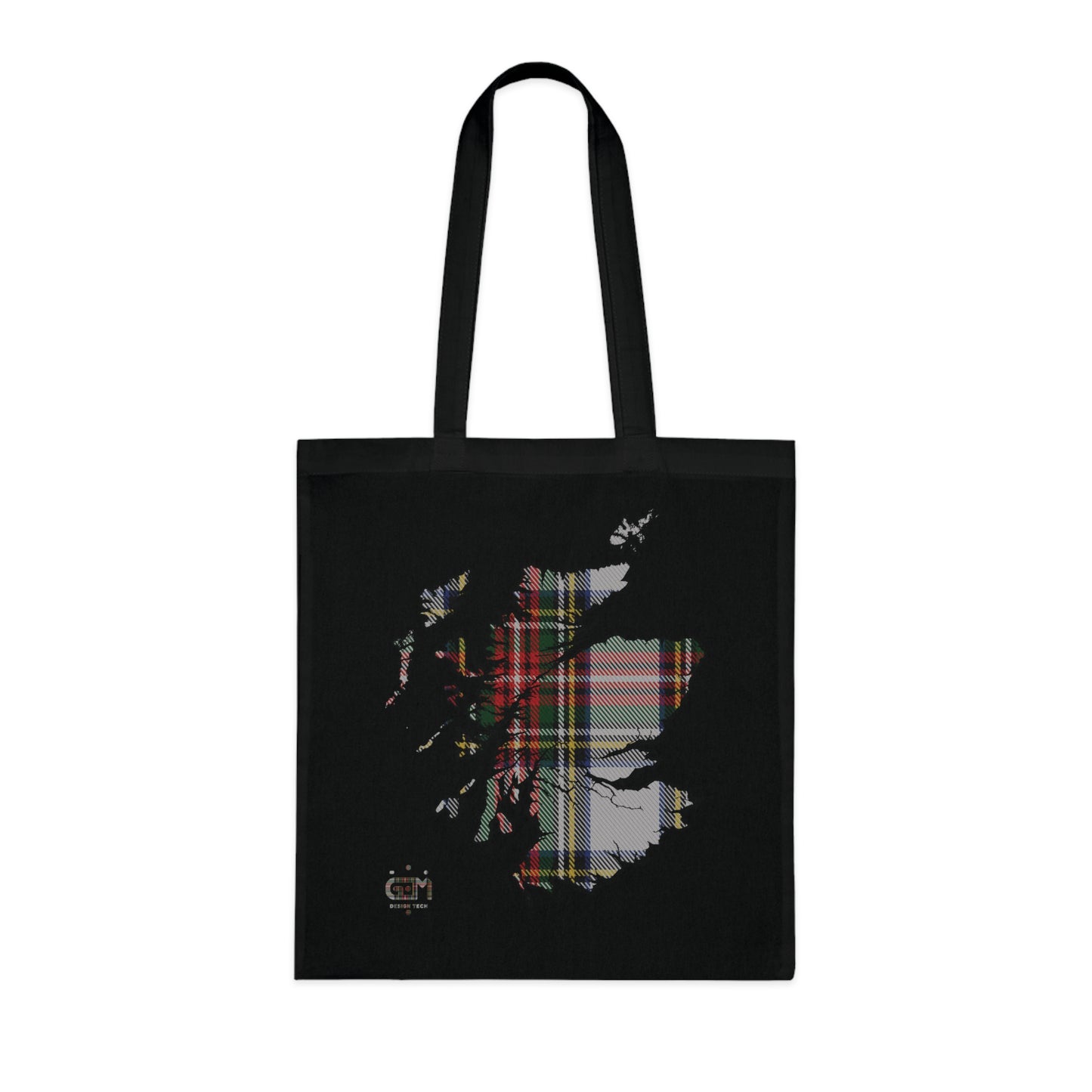 Reversible Scotland Tartan Map Cotton Tote Bag - Stewart Dress Tartan