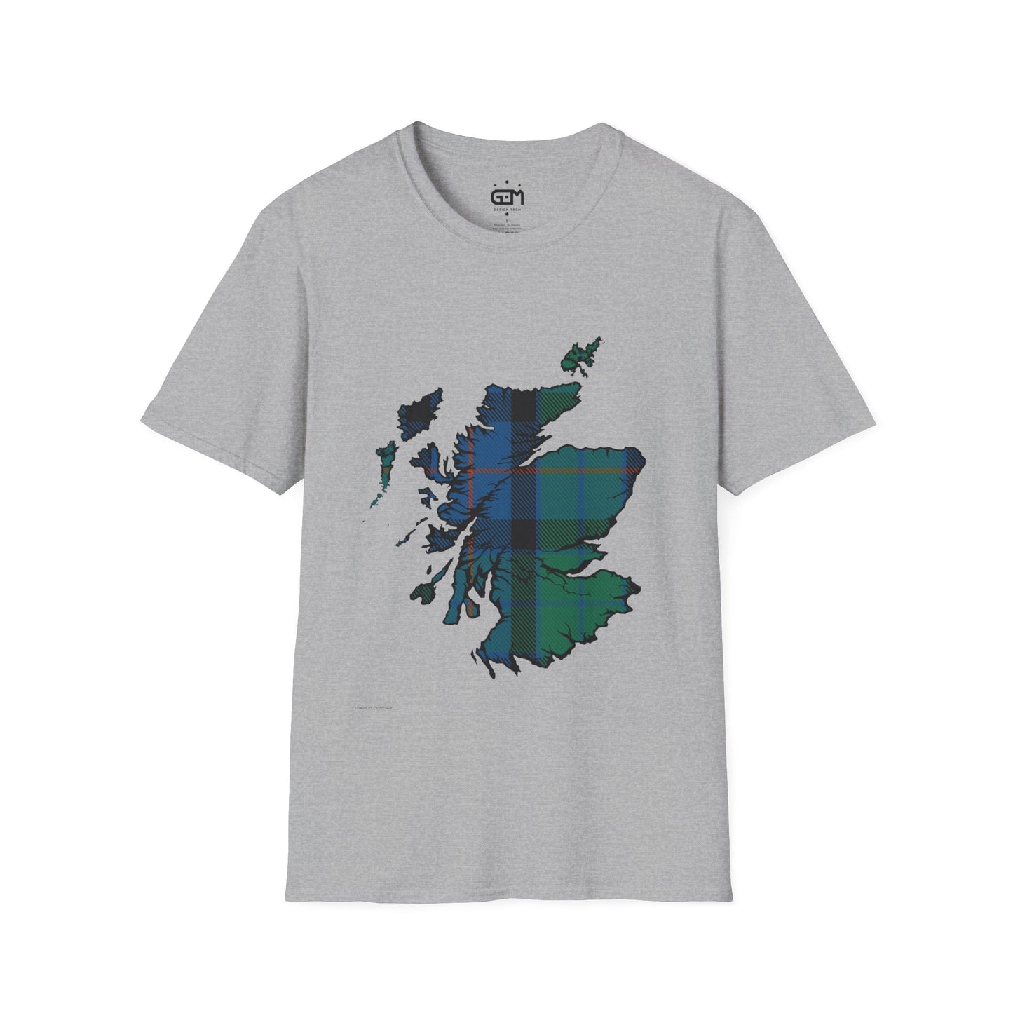 Scotland Tartan Map Softstyle Unisex T-Shirt - Flower of Scotland Tartan Tee