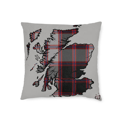 Reversible Square Cushion : Stag / Scotland Map - MacPherson Tartan, Various Sizes