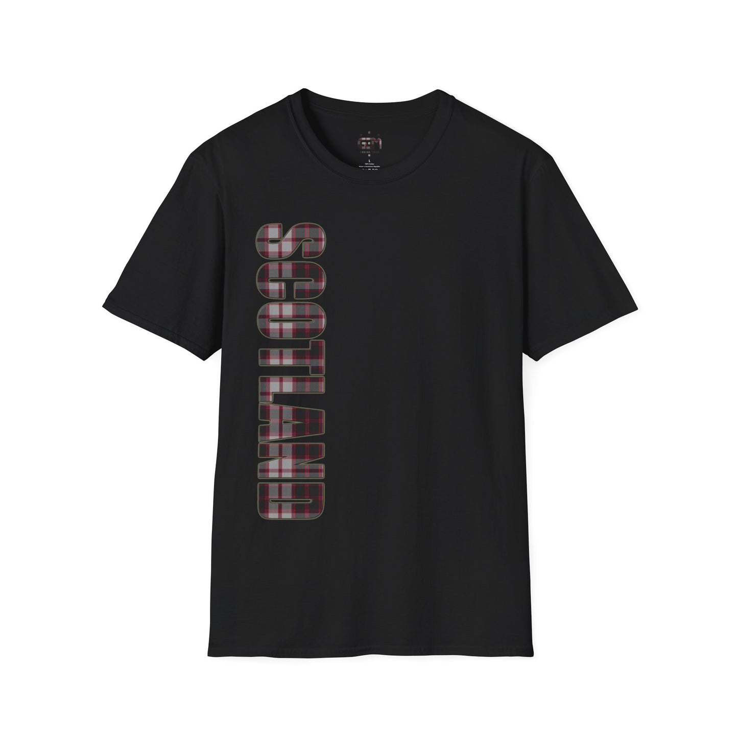 Scotland Lettering Tartan Softstyle Unisex T-Shirt, MacPherson Tartan Tee