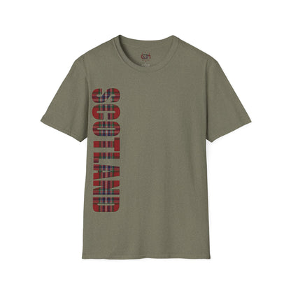 Scotland Lettering MacFarlane Tartan Softstyle T-Shirt, Unisex Tee, Various Colours