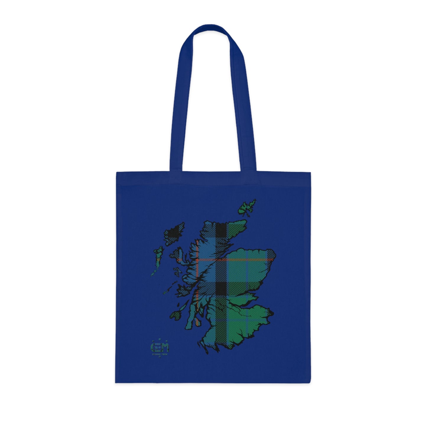 Reversible Scotland Tartan Map Cotton Tote Bag - Flower of Scotland Tartan