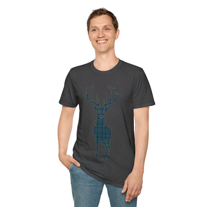 Tartan Stag Softstyle T-Shirt - Keith Tartan, Unisex Tee, Scottish Scenery, Various Colours