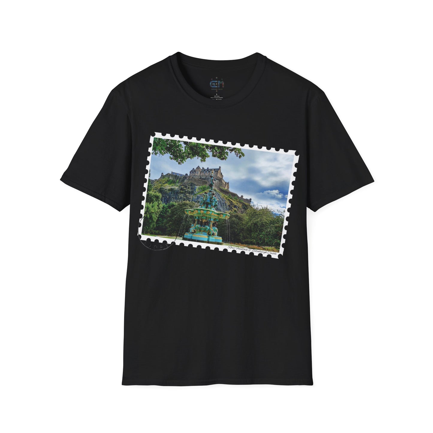 Postcard Ross Fountain & Edinburgh Castle Photo Softstyle T-Shirt, Unisex Tee, Scotland Shirt, Various Colours