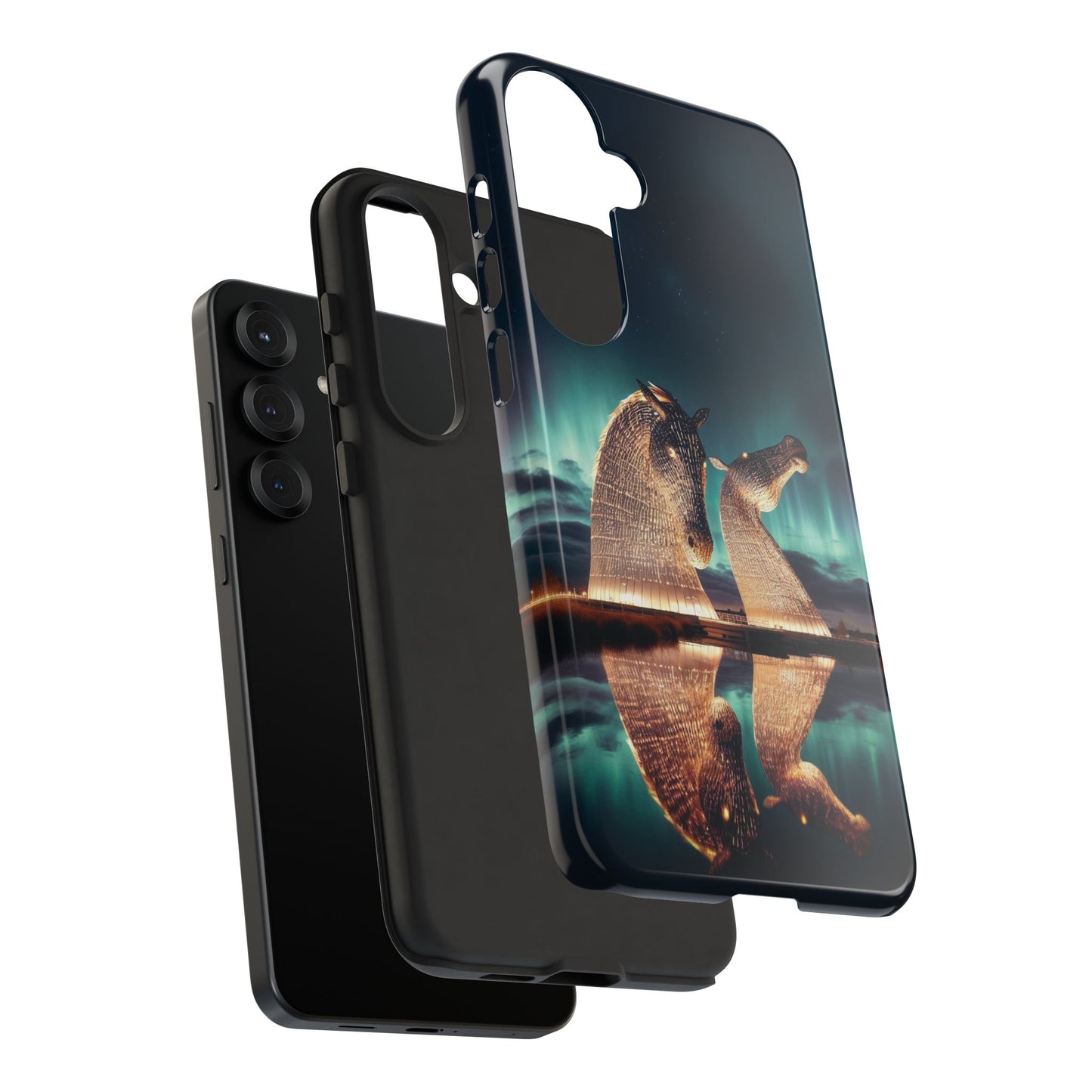 Kelpies Northern Lights Art Variant Phone Case, Scotland, Samsung