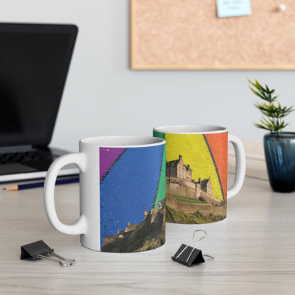 Edinburgh Castle Pride Road Sky Photo Mug, White