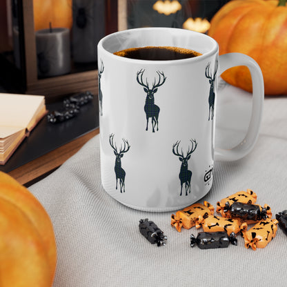 Tartan Stag Mug - Miller Tartan, Coffee Cup, Tea Cup, Scotland, White