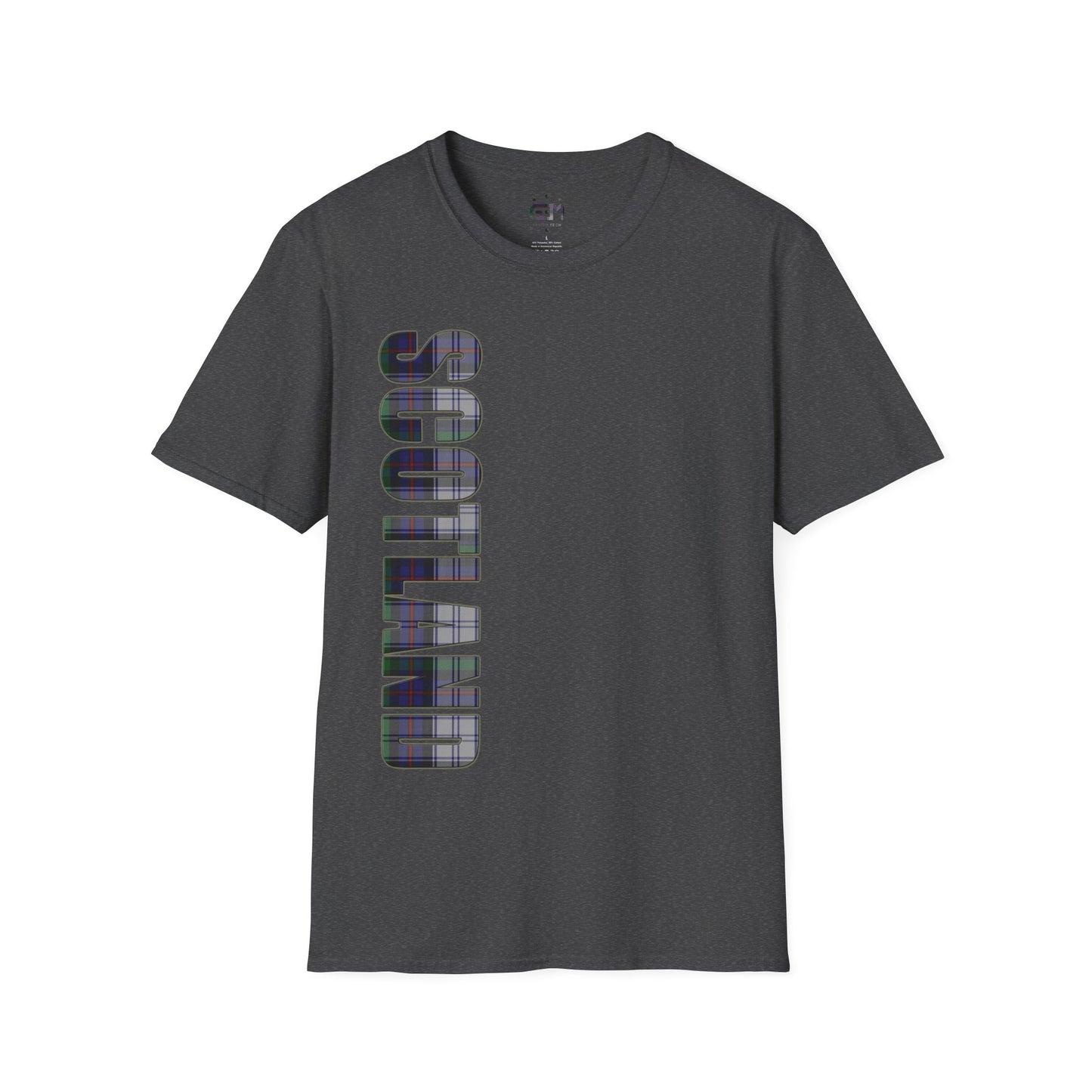 Scotland Lettering Tartan Softstyle Unisex T-Shirt, Argyle Dress Tartan Tee