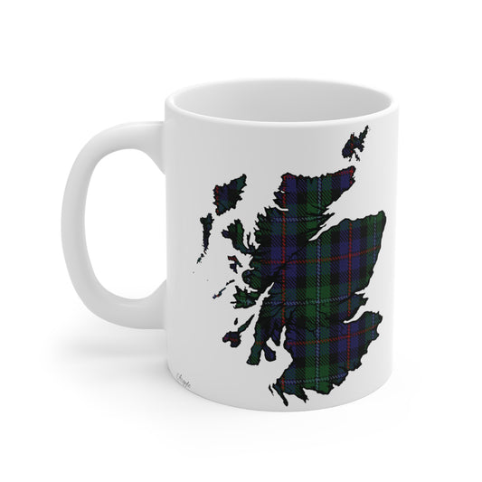 Scotland Map Mug 11oz, Argyle Tartan