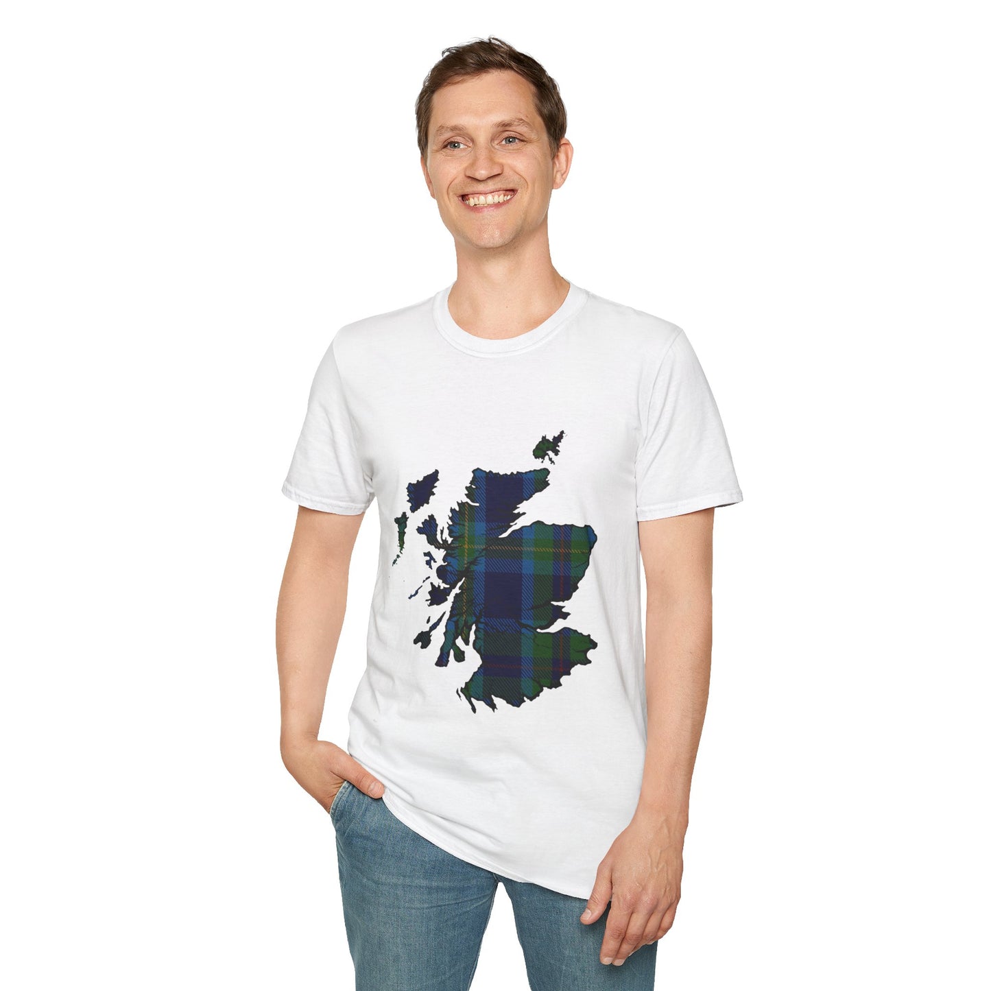 Scotland Tartan Map Softstyle Unisex T-Shirt - Miller Tartan Tee