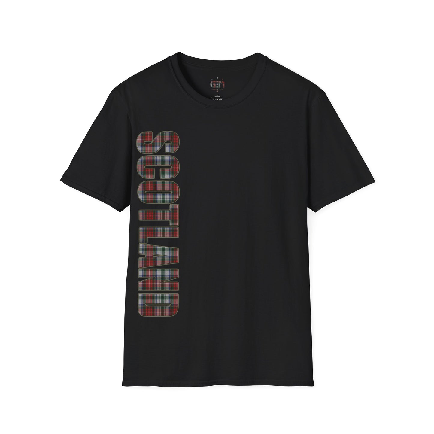 Scotland Lettering Stewart Tartan Softstyle T-Shirt, Unisex Tee, Various Colours