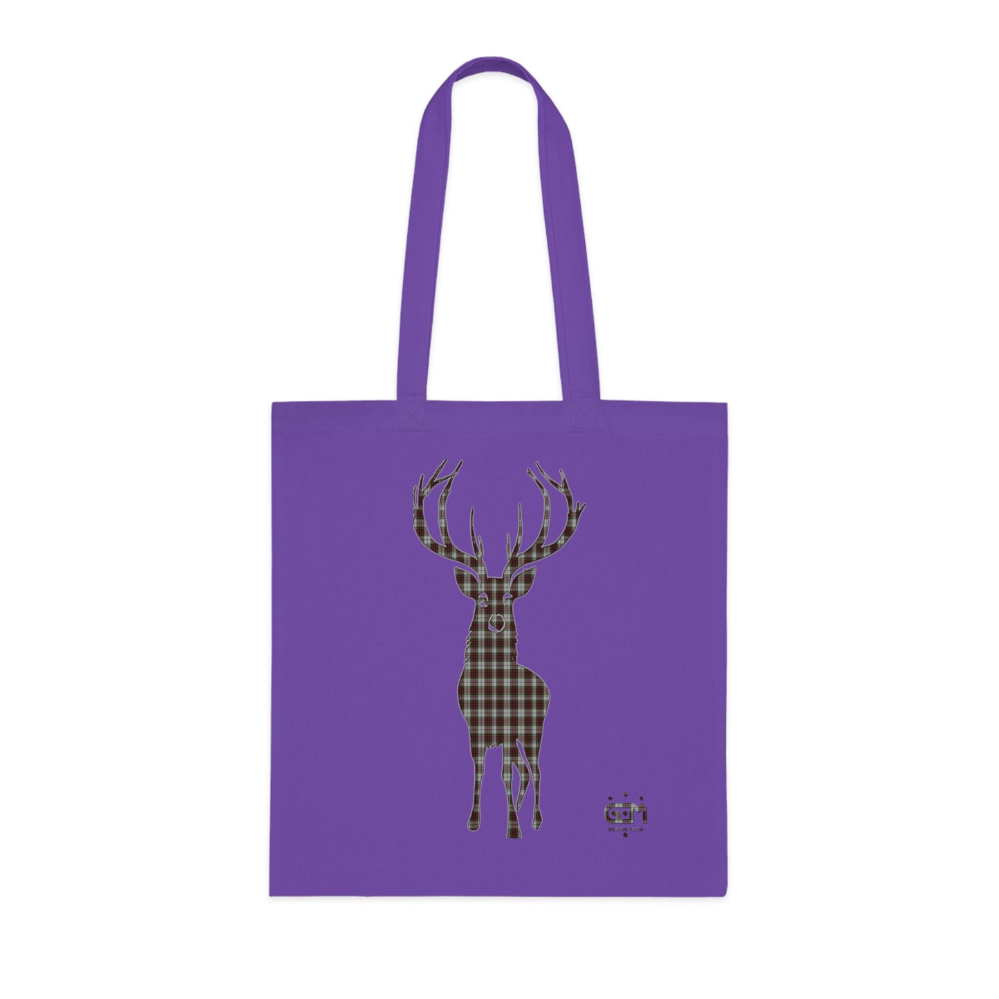 Reversible Scotland Tartan Stag Cotton Tote Bag - Fraser Tartan