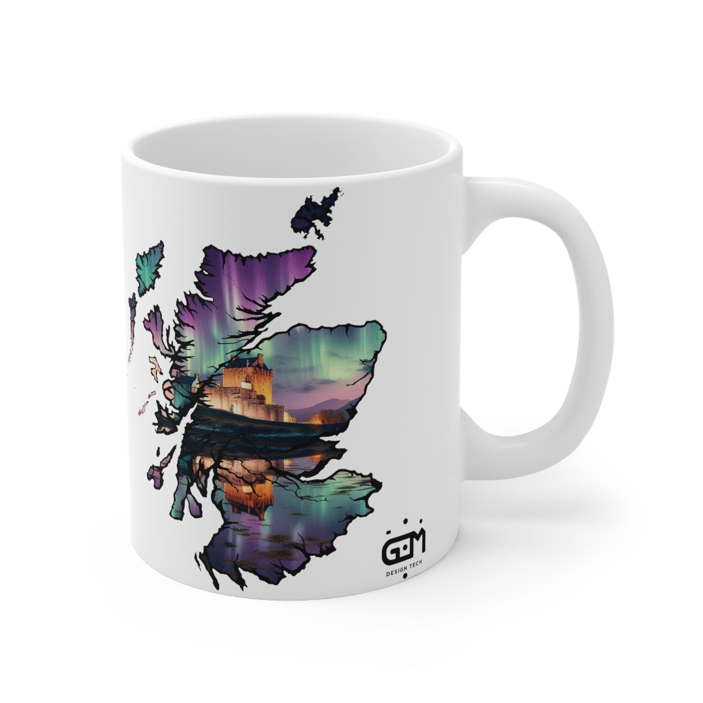 Eilean Donan Castle Scotland Map Mug, Coffee Cup, Tea Cup, Scottish Art, Scottish Landmark, Scenery, Nature, White