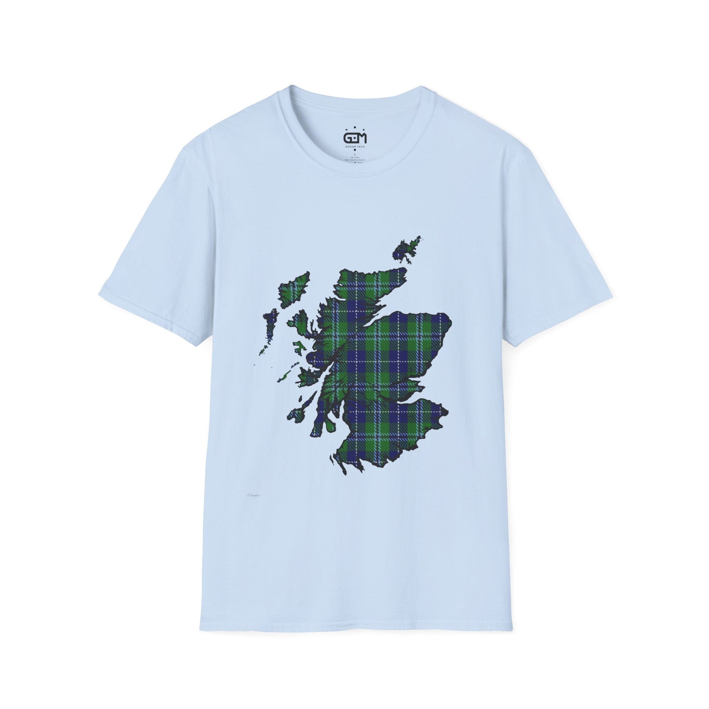 Scotland Tartan Map Softstyle Unisex T-Shirt - Douglas Tartan Tee