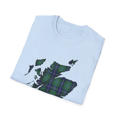 Tartan Scotland Map Softstyle Unisex T-Shirt - Douglas Tartan Tee