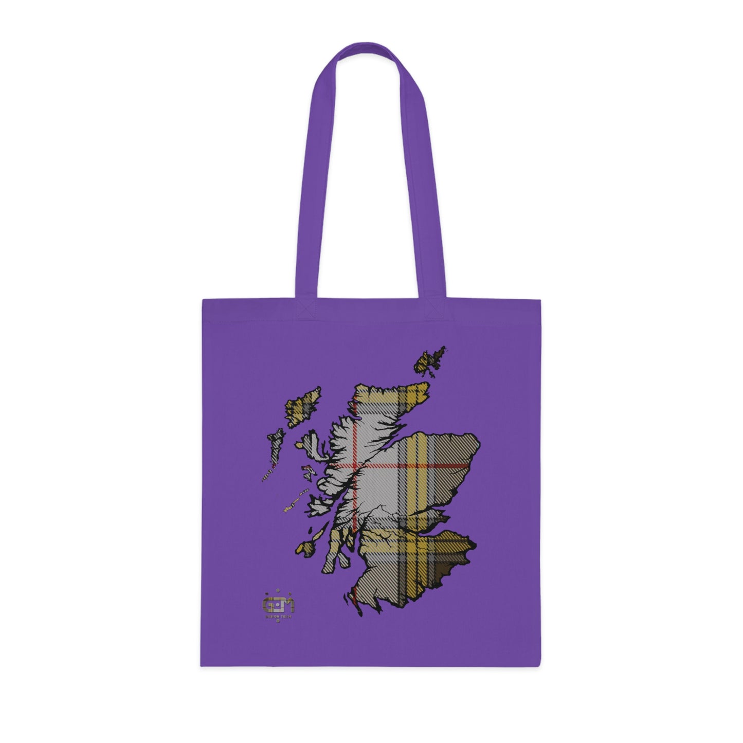 Reversible Scotland Tartan Map Cotton Tote Bag - Buchanan Tartan