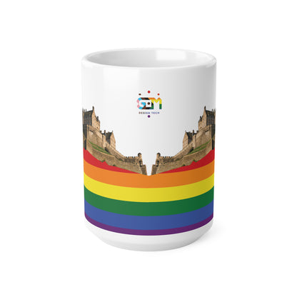 Pride Progress Rock Edinburgh Castle Photo Mug, White