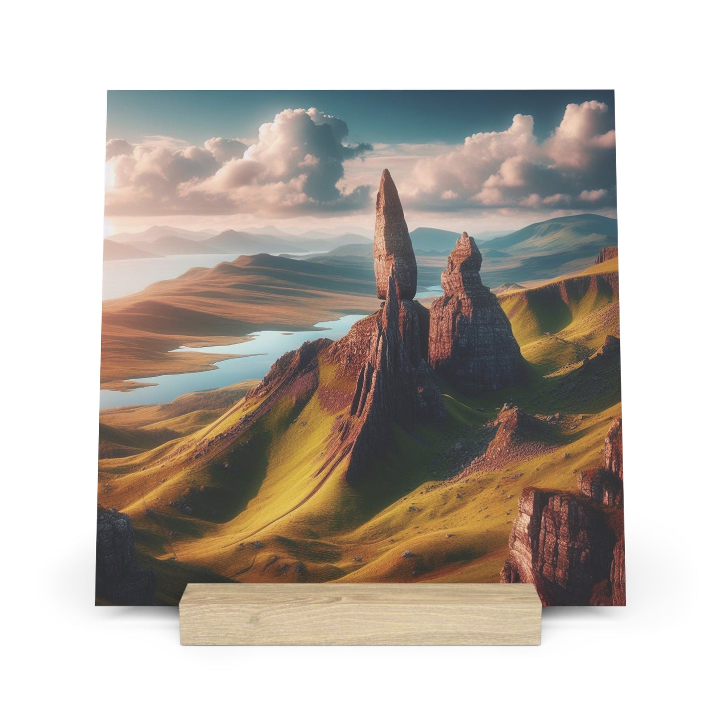 Summer Collection Gallery Stand Old Man of Storr Isle of Skye, Oak Picture Stand, Scotland Art, Scenery, Landmarks, Various Sizes