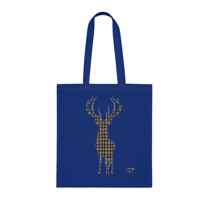 Reversible Scotland Tartan Stag Cotton Tote Bag - Fraser Tartan