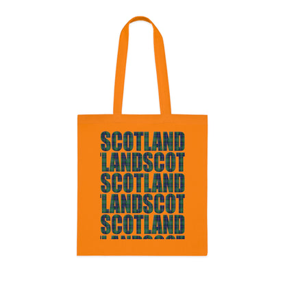 Reversible Scotland Tartan Map Cotton Tote Bag - Douglas Tartan